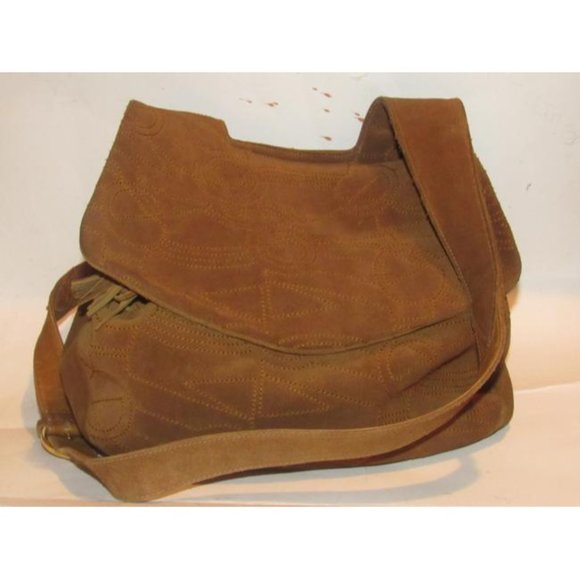 Salvatore Ferragamo Vintage Caramel Brown Suede Leather Hoho Bucket - Picture 6 of 12